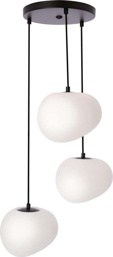 Černo-bílé závěsné svítidlo ø 42 cm Stones – Candellux Lighting