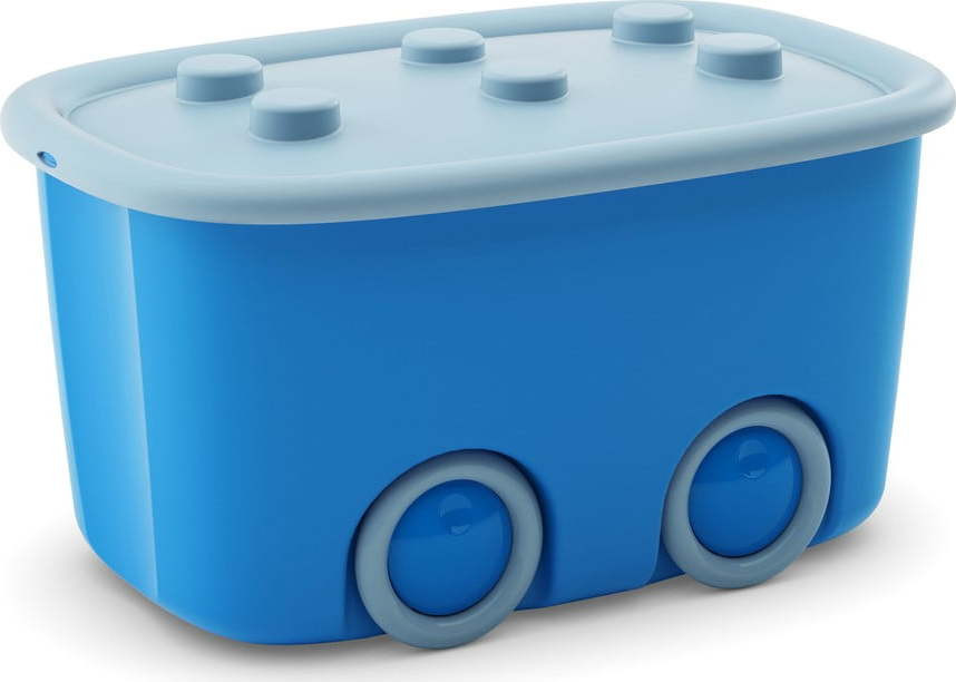 Světle modrý plastový dětský úložný box 58x39x32 cm Funny Box – KIS