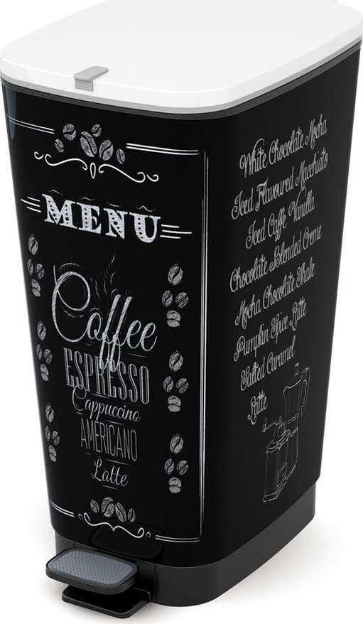 Černý nášlapný plastový odpadkový koš 50 l Chic Bin – KIS