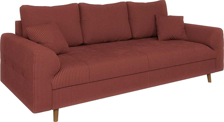 Manšestrová pohovka v cihlové barvě 210 cm Ariella – Ropez