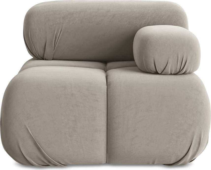 Béžový sametový modul pohovky (pravý roh) Lokua – Makamii