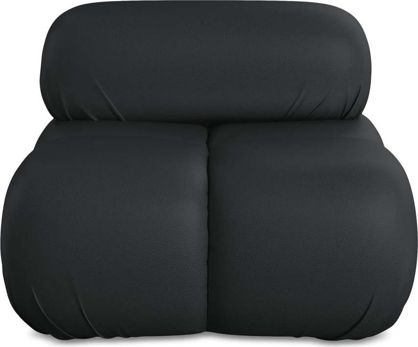 Černý modul pohovky z imitace kůže Lokua – Makamii