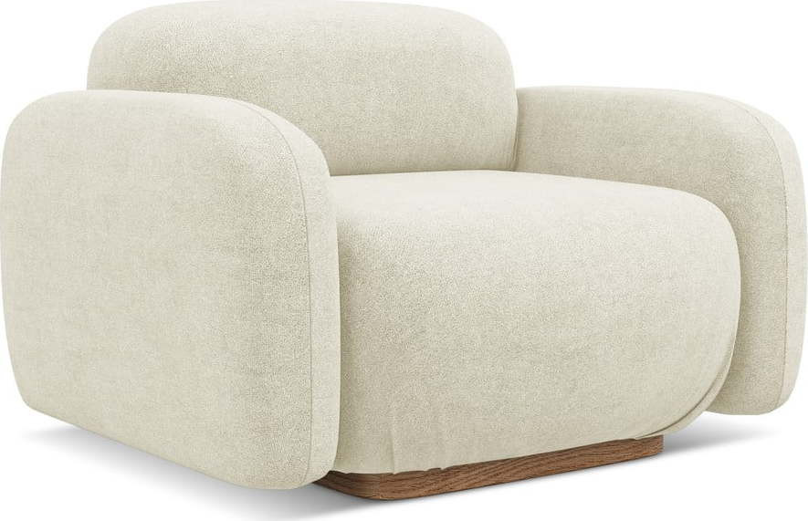 Krémový modul pohovky z textilie bouclé Ailani – Makamii