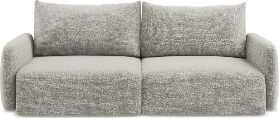 Světle šedá rozkládací/s úložným prostorem pohovka 238 cm Kalena – Makamii