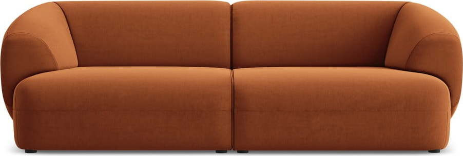 Oranžová sametová pohovka 232 cm Moana – Makamii