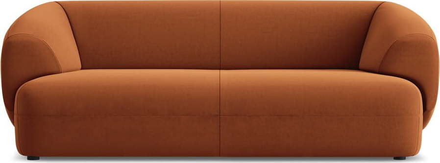 Oranžová sametová pohovka 212 cm Moana – Makamii