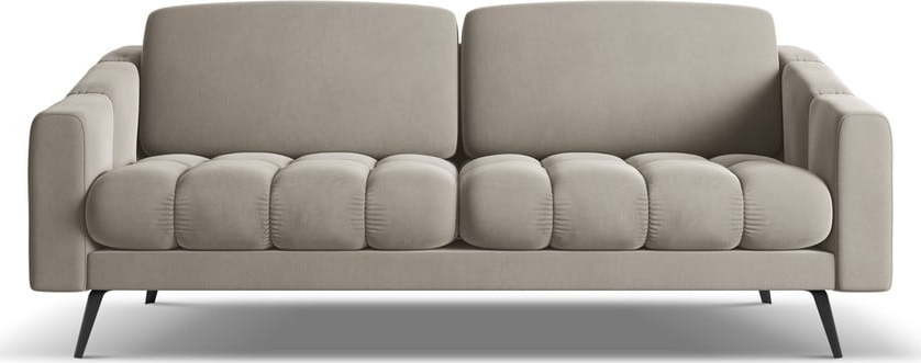 Béžová sametová pohovka 202 cm Nalu – Makamii