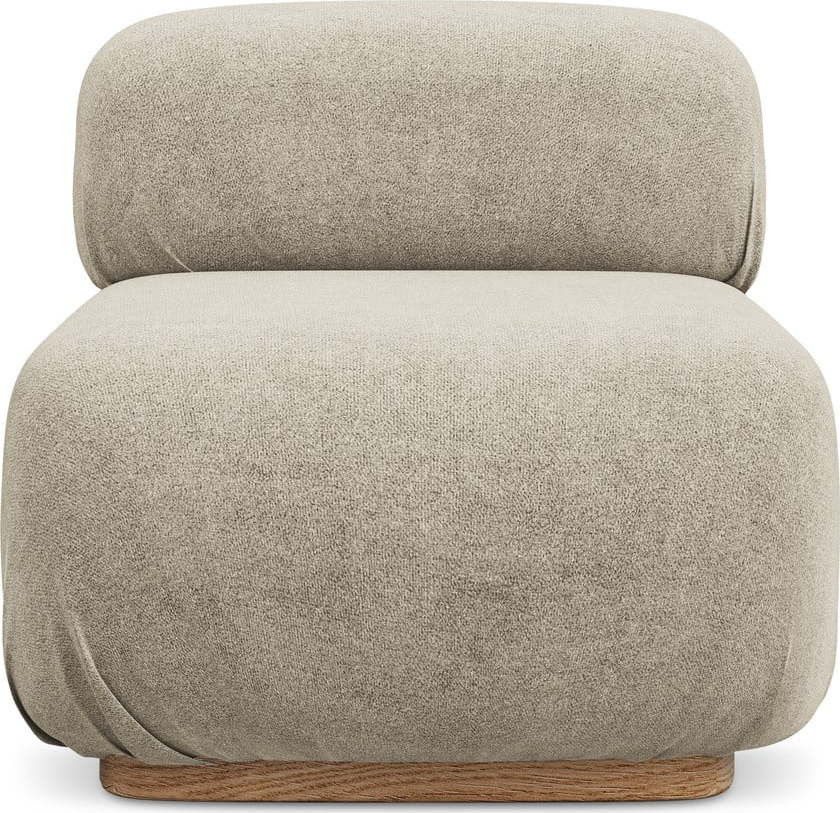 Béžový modul pohovky z textilie bouclé (středový díl) Ailani – Makamii