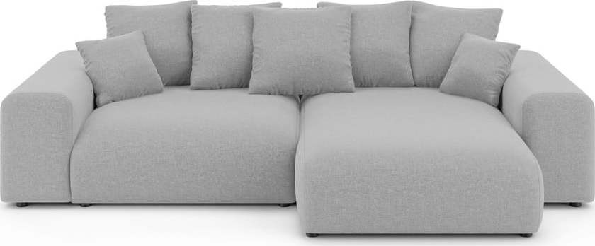 Světle šedá rozkládací rohová pohovka s úložným prostorem (variabilní roh) Luma – Ropez