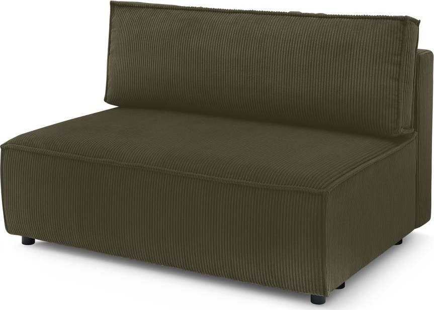 Světle zelený manšestrový modul pohovky, středový díl Nihad modular – Bobochic Paris