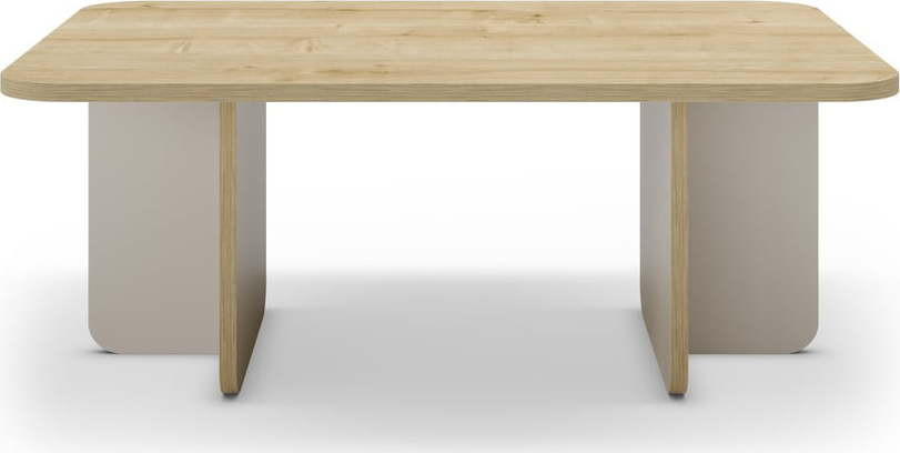 Konferenční stolek s deskou v dubovém dekoru v krémovo-přírodní barvě 56x100 cm Hillary – Marckeric