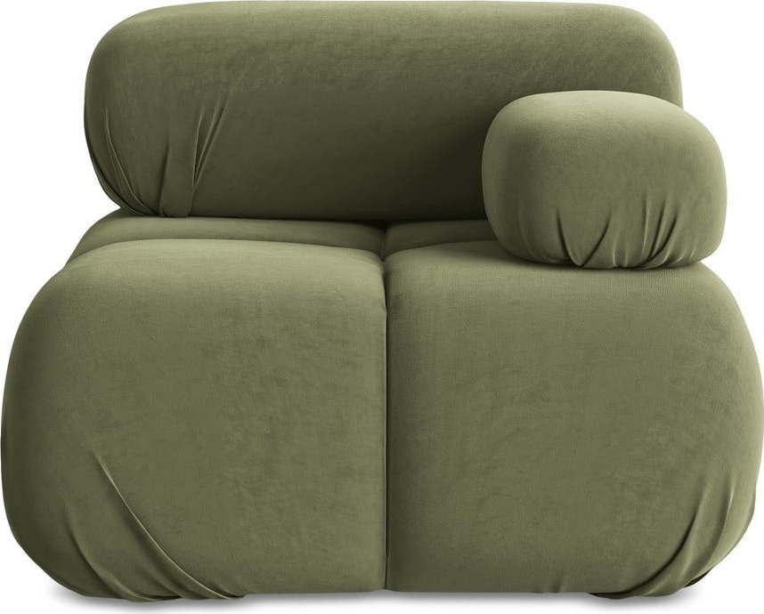 Světle zelený sametový modul pohovky (pravý roh) Lokua – Makamii