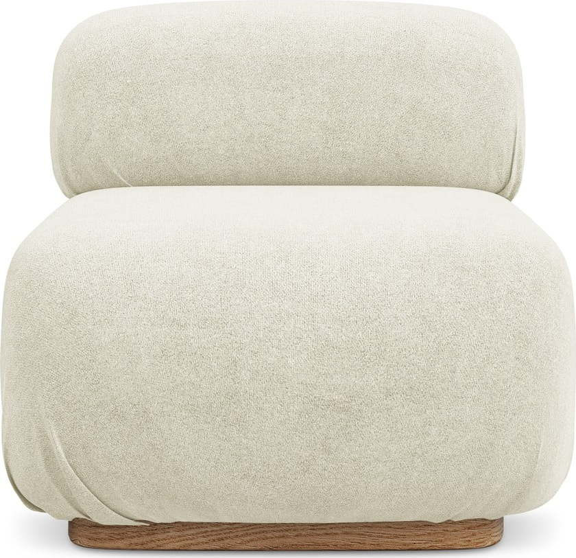 Krémový modul pohovky z textilie bouclé (středový díl) Ailani – Makamii