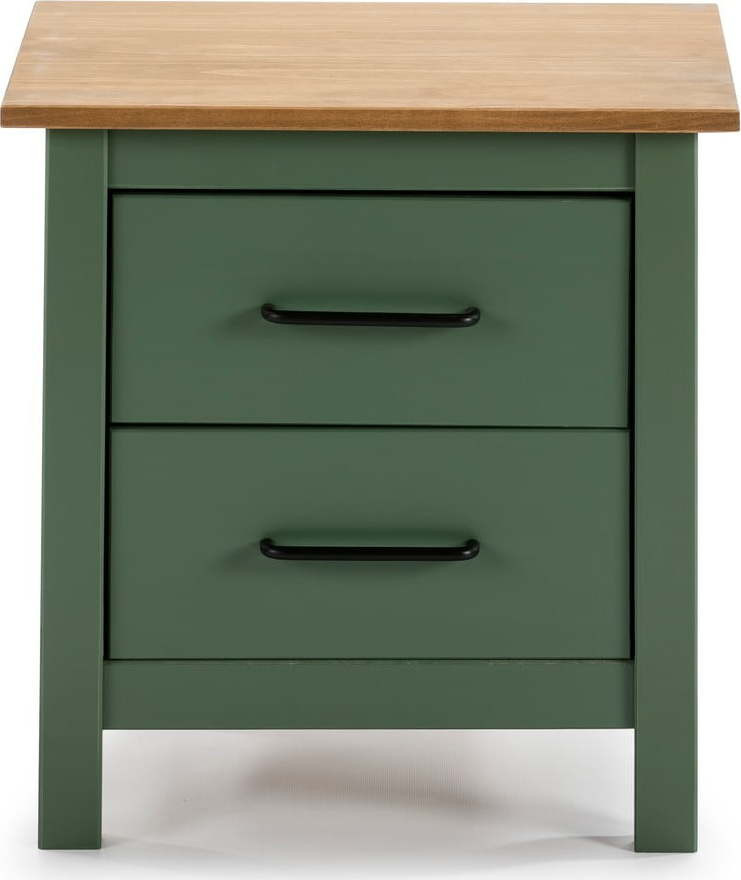 Zelený dřevěný noční stolek Marckeric Miranda