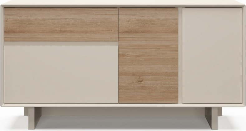 Komoda v béžové a přírodní barvě v dekoru dubu 146x76x45 cm Carpi – Marckeric