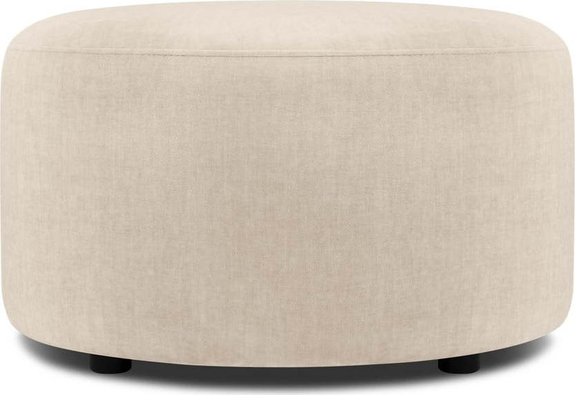 Béžový sametový puf Mazzini Sofas Debbie, ø 68 cm