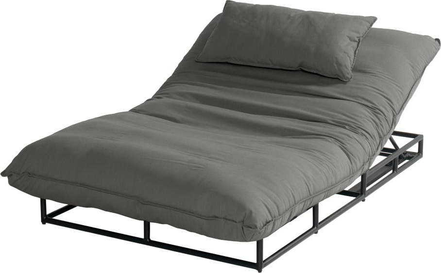 Tmavě šedé kovovo-polstrované zahradní lehátko Emma – Hartman