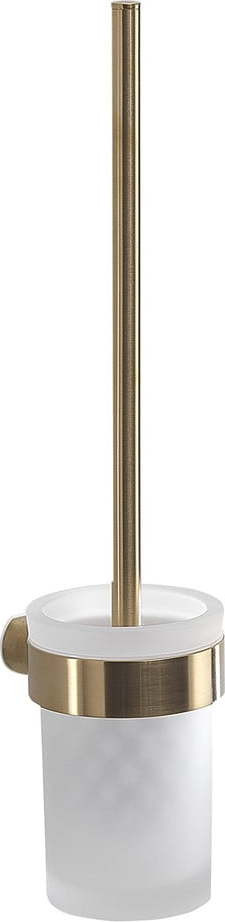 Nástěnná skleněná WC štětka v bílo-zlaté barvě Gedy Pirenei – Sapho