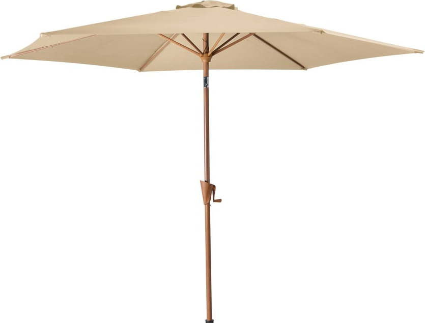 Béžový slunečník ø 300 cm Wood – Rojaplast