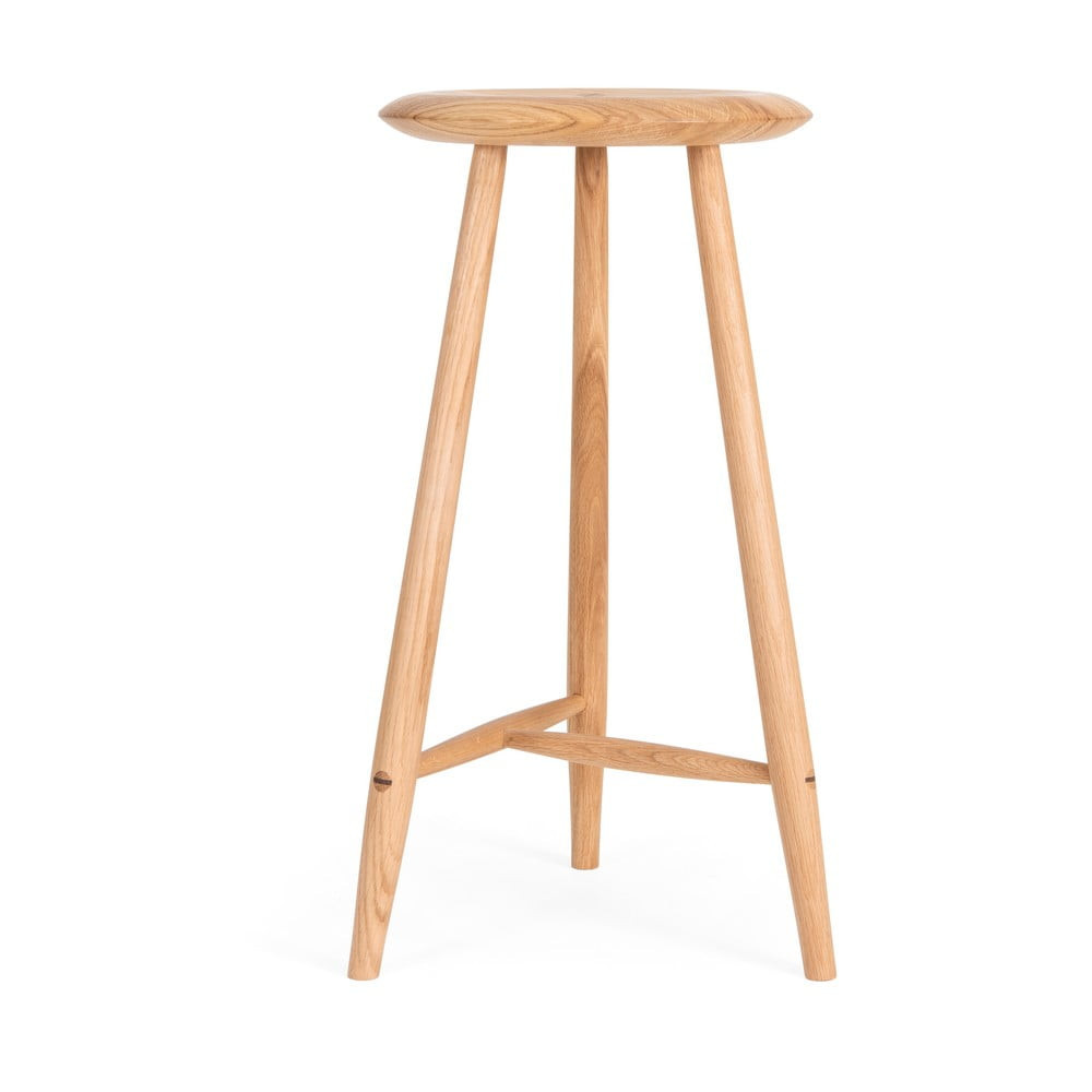 Barová židle z dubového dřeva v přírodní barvě (výška sedáku 65 cm) Blanc – Gazzda