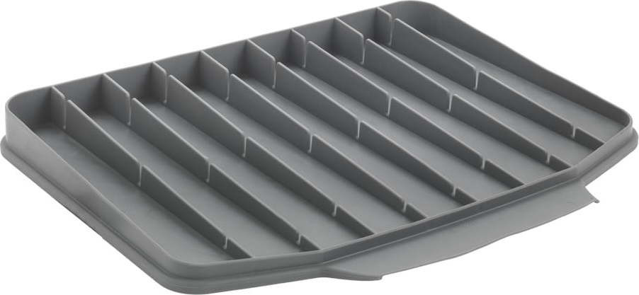 Šedá plastová odkapávací podložka na nádobí 40x33 cm Gravity – Metaltex