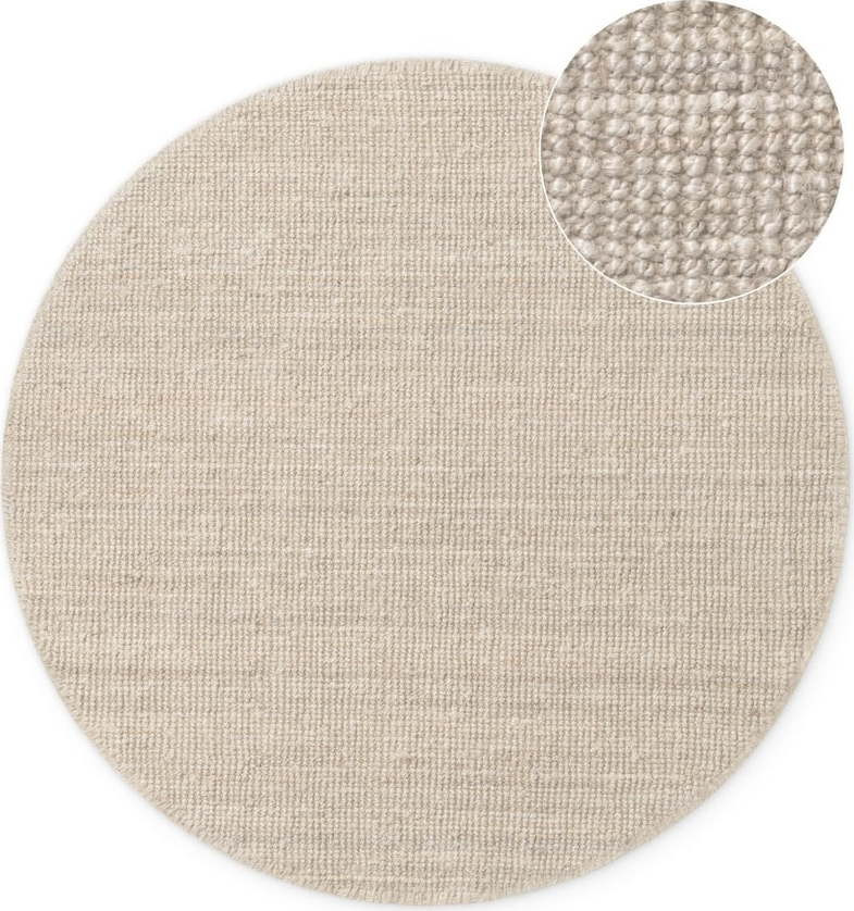 Krémový jutový kulatý koberec ø 200 cm Bouclé Jaipur – Hanse Home