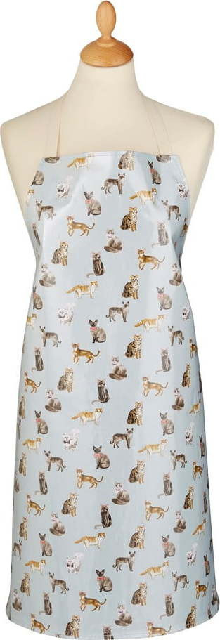 Modrá zástěra s tělovým vázáním Cooksmart ® Curious Cats