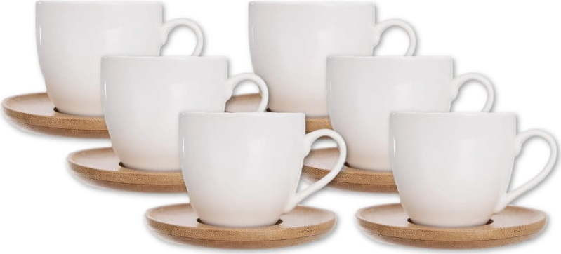 Bílé porcelánové šálky v sadě 6 ks 125 ml Whiteline – Orion