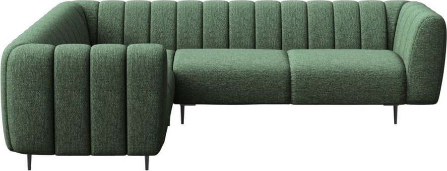 Tmavě zelená rohová pohovka (levý roh/do L) Shel – Ghado