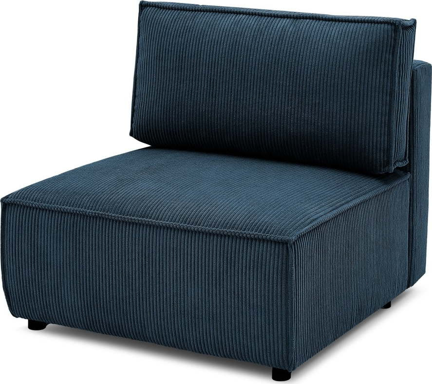 Tmavě modrý manšestrový modul pohovky, středový díl Nihad modular – Bobochic Paris