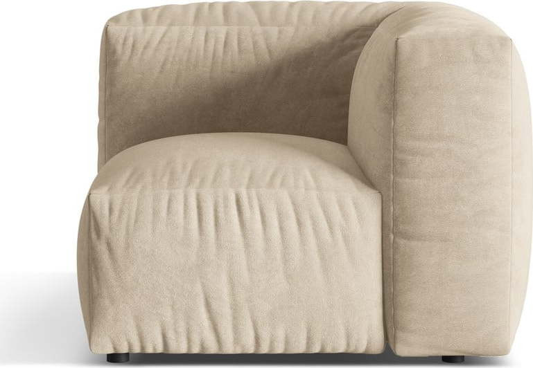 Béžovokrémový modul pohovky z textilie bouclé (variabilní roh) Martina – Micadoni Home