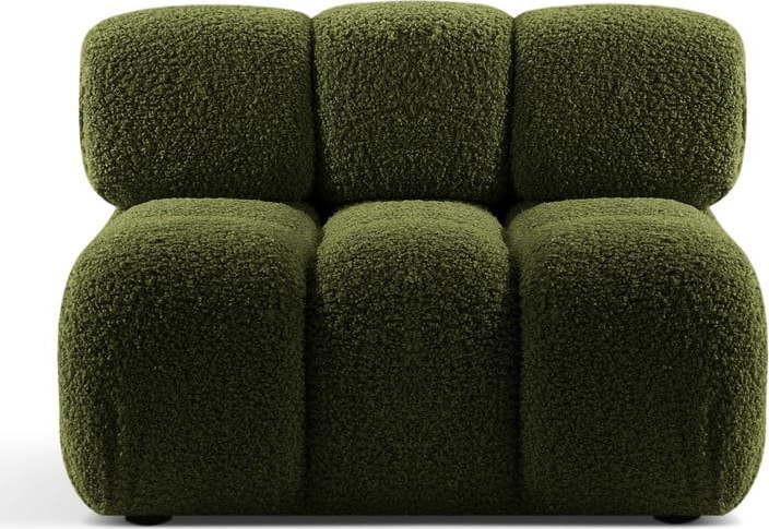 Zelený modul pohovky z textilie bouclé (středový díl) Bellis – Micadoni Home