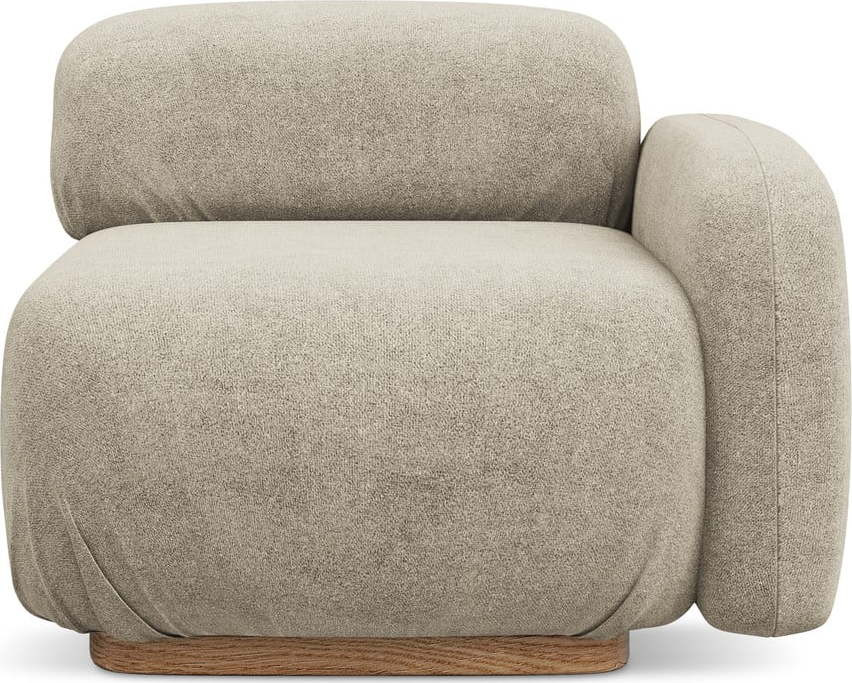 Béžový modul pohovky z textilie bouclé (pravý roh) Ailani – Makamii