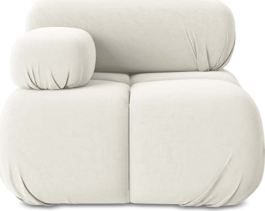 Bílý sametový modul pohovky (levý roh) Lokua – Makamii