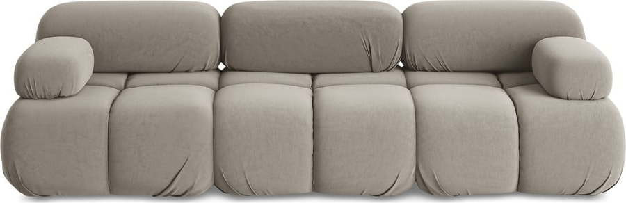 Béžová sametová modulární pohovka 285 cm Lokua – Makamii