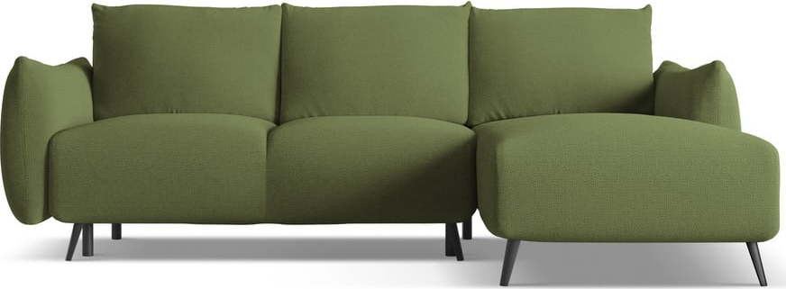 Zelená rohová pohovka (pravý roh) Malie – Makamii