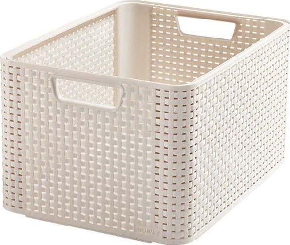 Krémový plastový úložný box 33x44x23 cm Style – Curver