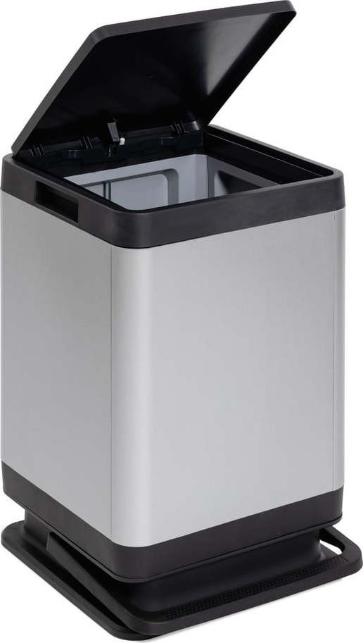 Nášlapný plastový odpadkový koš ve stříbrné barvě 80 l Tokyo – DEA HOME