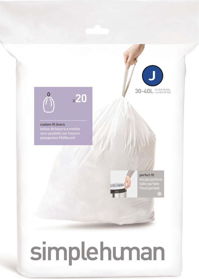 Stahovací pytle na odpadky v sadě 20 ks 45 l J – simplehuman