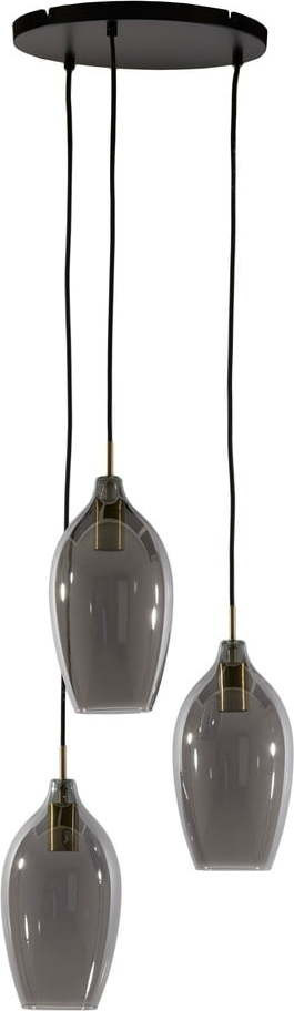 Závěsné svítidlo se skleněným stínidlem v tmavě šedo-bronzové barvě ø 35 cm Lukaro – Light & Living