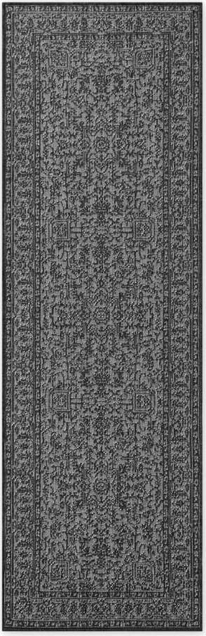 Černobílý vnitřní a venkovní běhoun 80x250 cm Duet Kona – NORTHRUGS