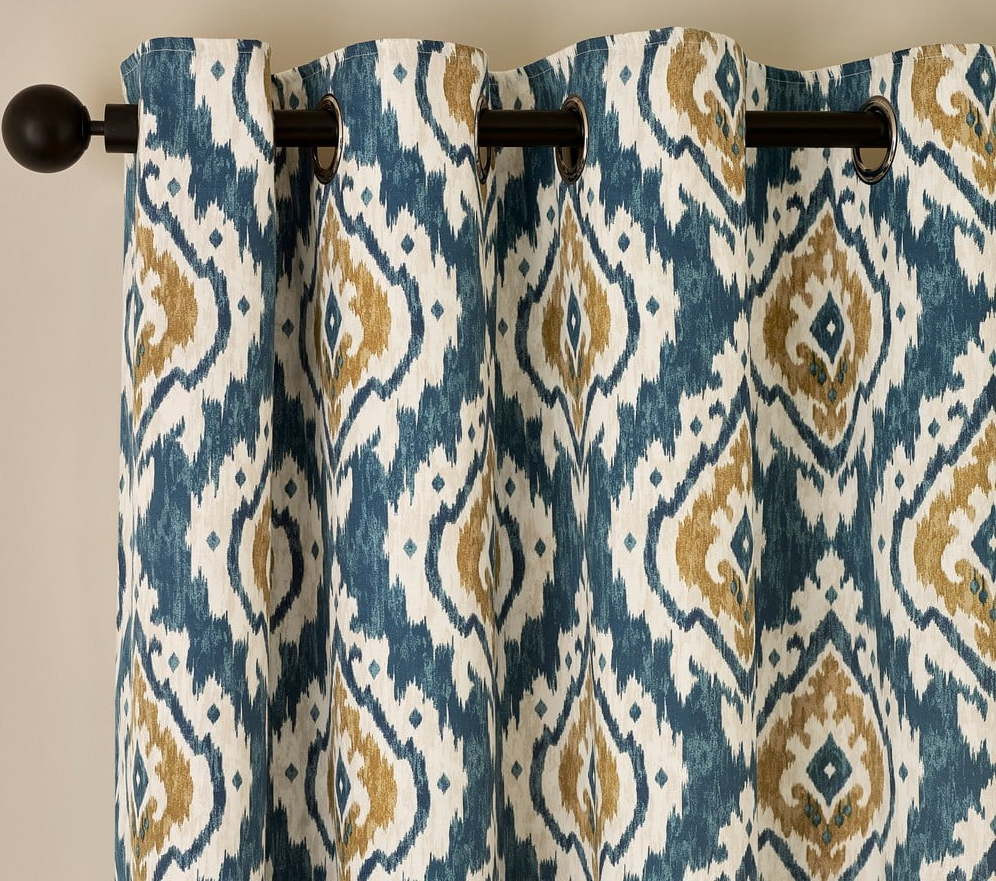 Modré závěsy v sadě 2 ks 168x183 cm Suri Geo – Pineapple Elephant