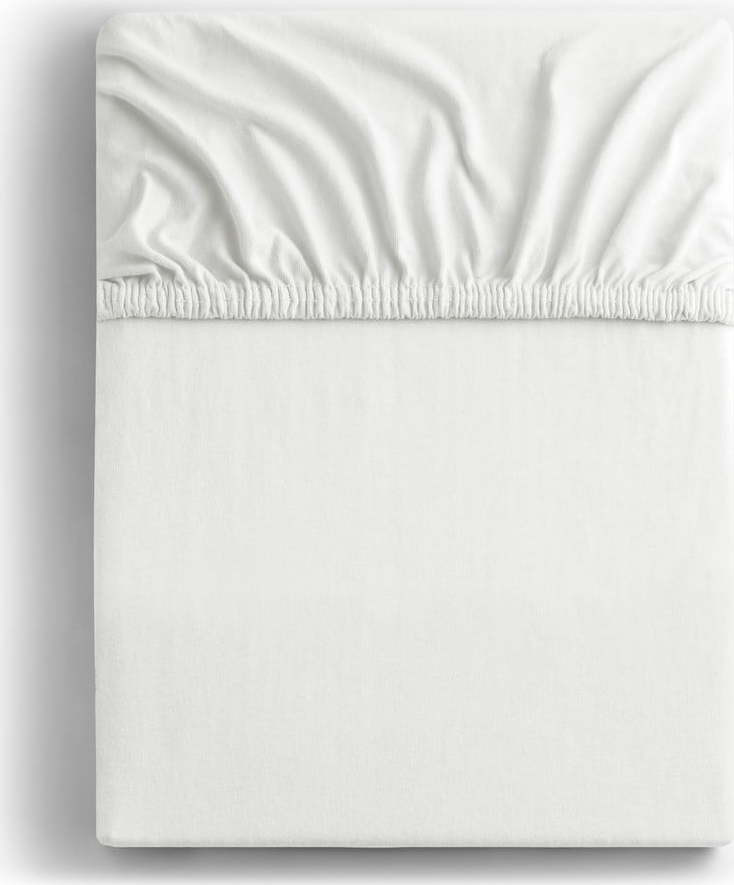 Bílé napínací prostěradlo jersey 90x200 cm Amber – DecoKing