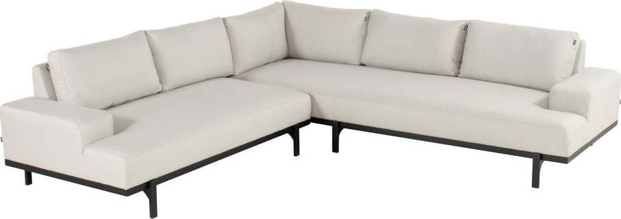 Světle šedá hliníková zahradní pohovka (levý roh) Lucas – Hartman