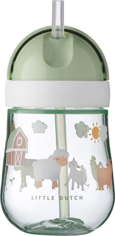 Tritanový dětský hrnek v bílé a světle zelené barvě 300 ml Little farm – Mepal