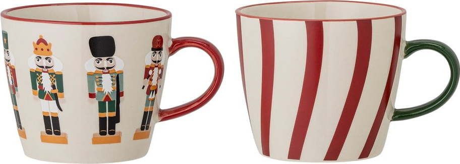Hrnky s vánočním motivem z kameniny v sadě 2 ks 300 ml Jolly – Bloomingville