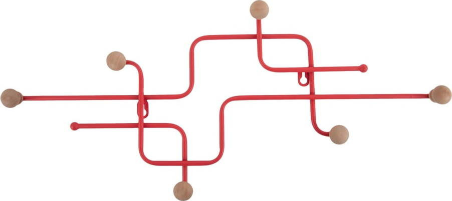 Červený kovový nástěnný věšák 60,5 cm Metro – PT LIVING