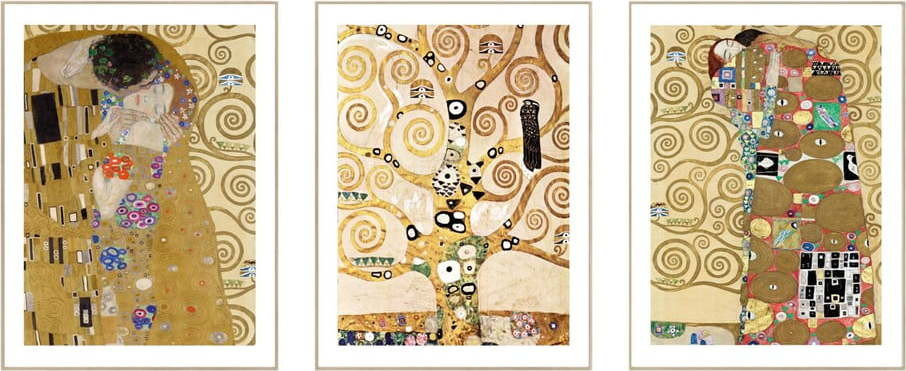 Obrazy v sadě 3 ks - reprodukce 30x40 cm Klimt