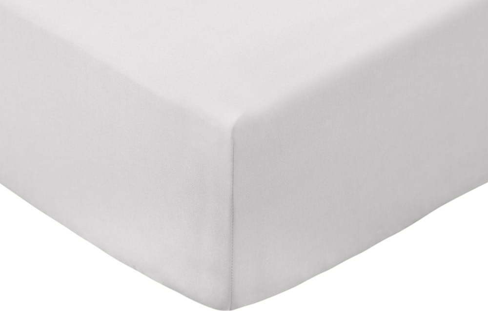 Šedé napínací prostěradlo z bavlněného perkálu 185x200 cm Cotton Percale – Bianca