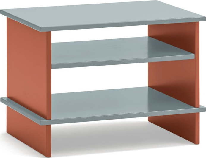 Noční stolek s poličkami v cihlové barvě/šedý Inari – Teulat